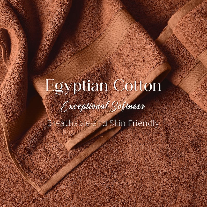 Superior Egyptian Cotton 6 Piece Towel Set Ultra Plush & Absorbent Bath, Hand & Face Towels, Heavyweight Spa Quality