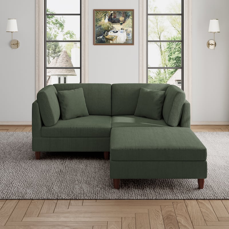 Modern Oversized Modular Corduroy Sectional Sofa Set