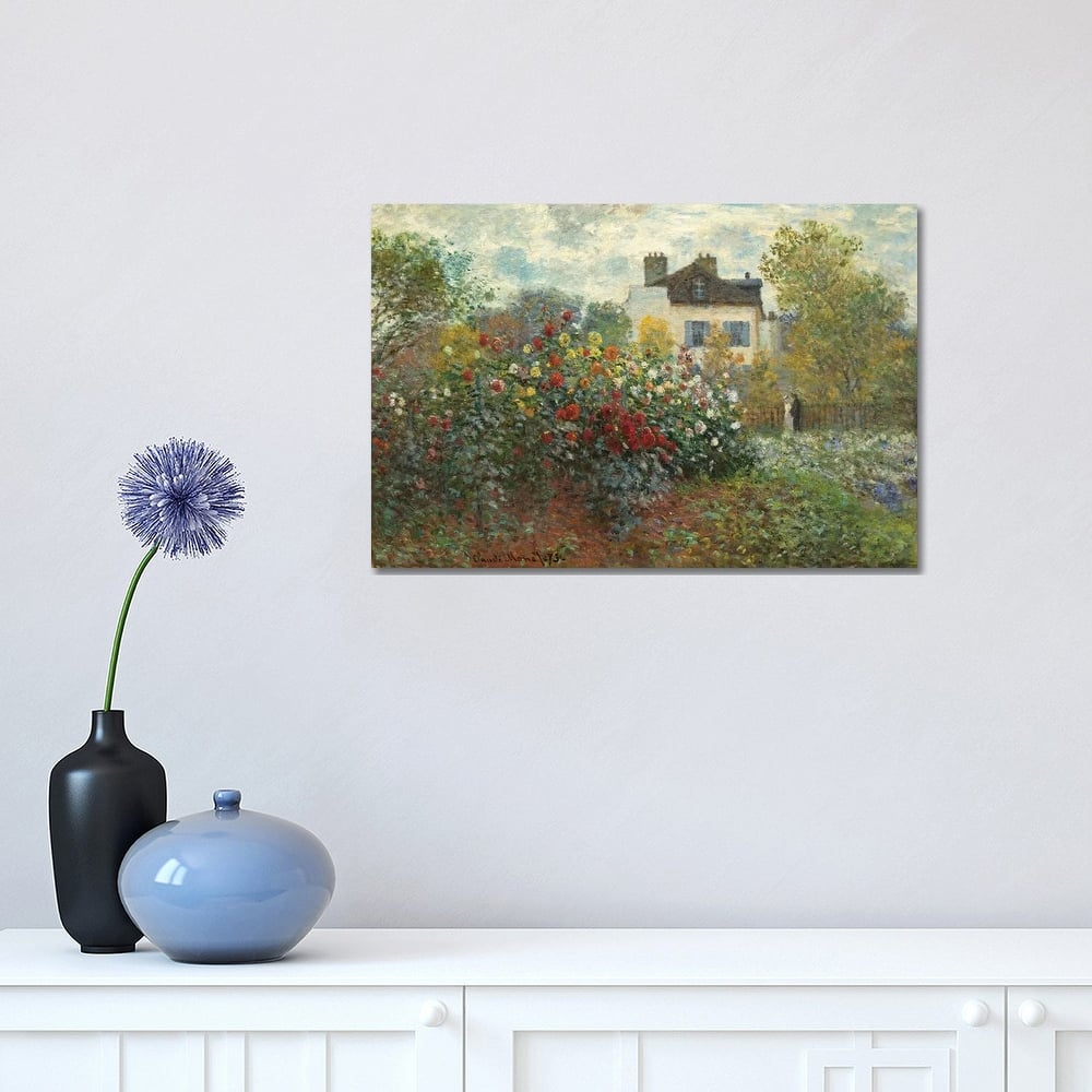 iCanvas "The Artist's Garden in Argenteuil " by Claude Monet Canvas Print