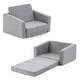 preview thumbnail 1 of 4, 2-in-1 Toddler Fold out Couch Children's Convertible Sofa to Lounger Grey