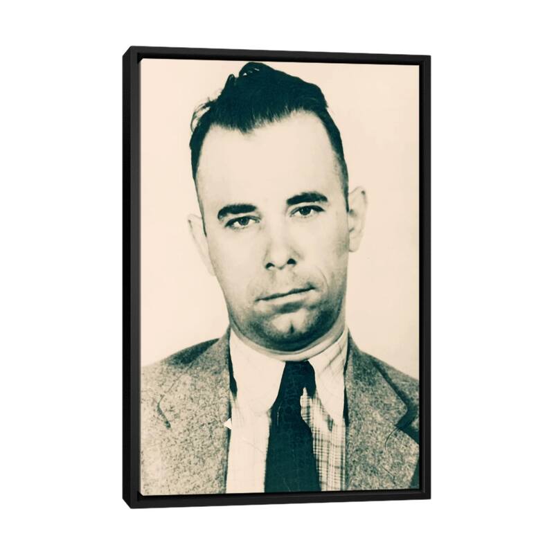 iCanvas "John Dillinger - Gangster Mugshot" by Unknown Artist Framed Canvas Print - Black - 40x26