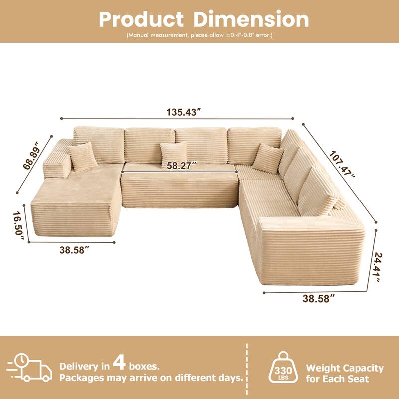 ​​OVIOS 4-Piece L-Shape Chaise Lounge Set​