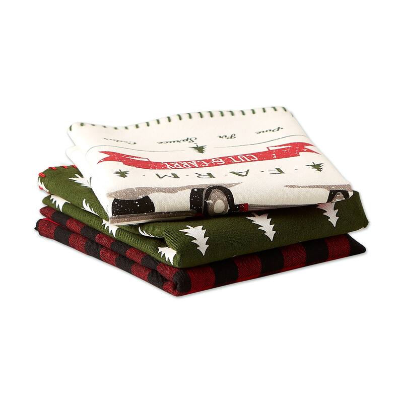 DII Asst Christmas Truck Dishtowels Set/3