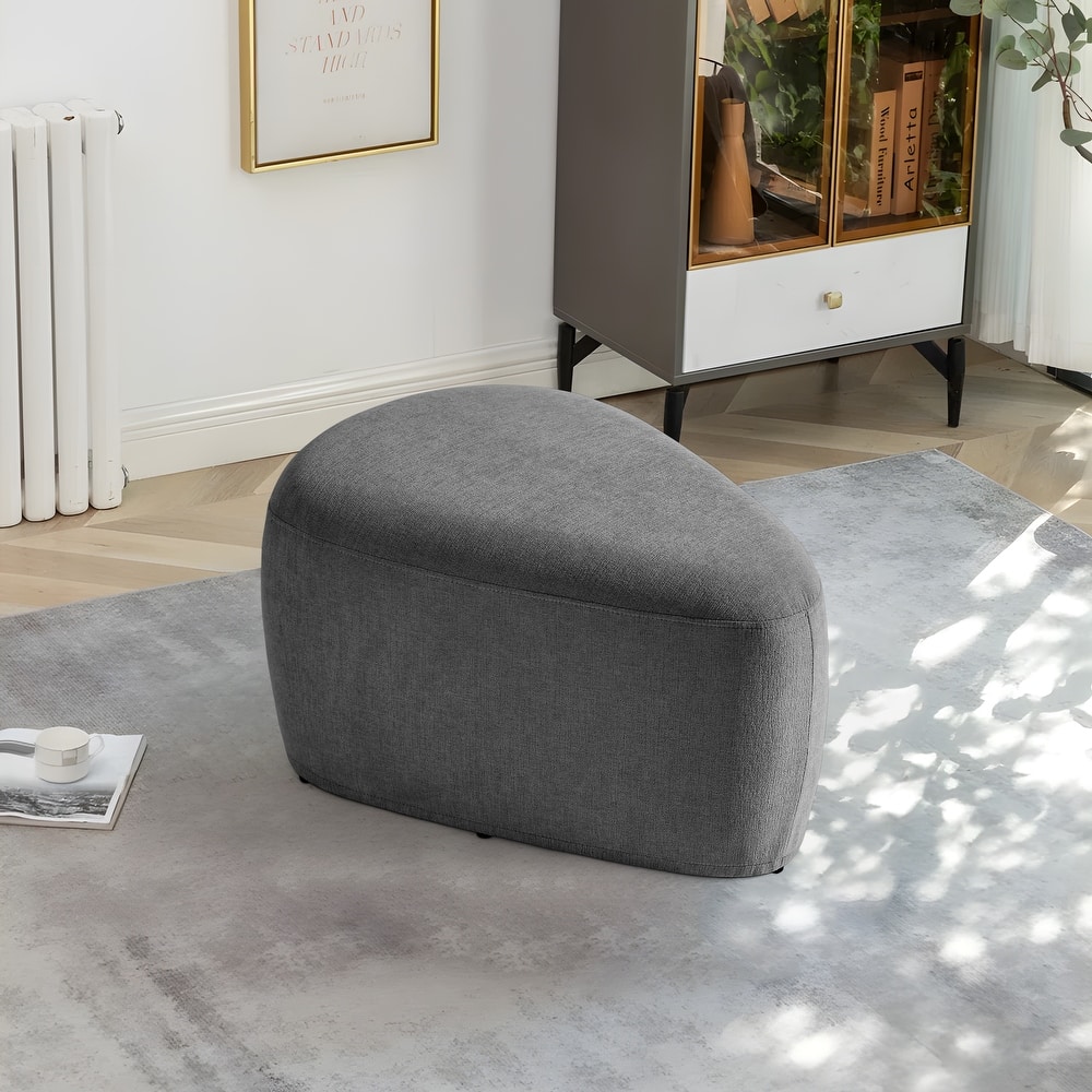 Modern Triangular Upholstered Accent Ottoman