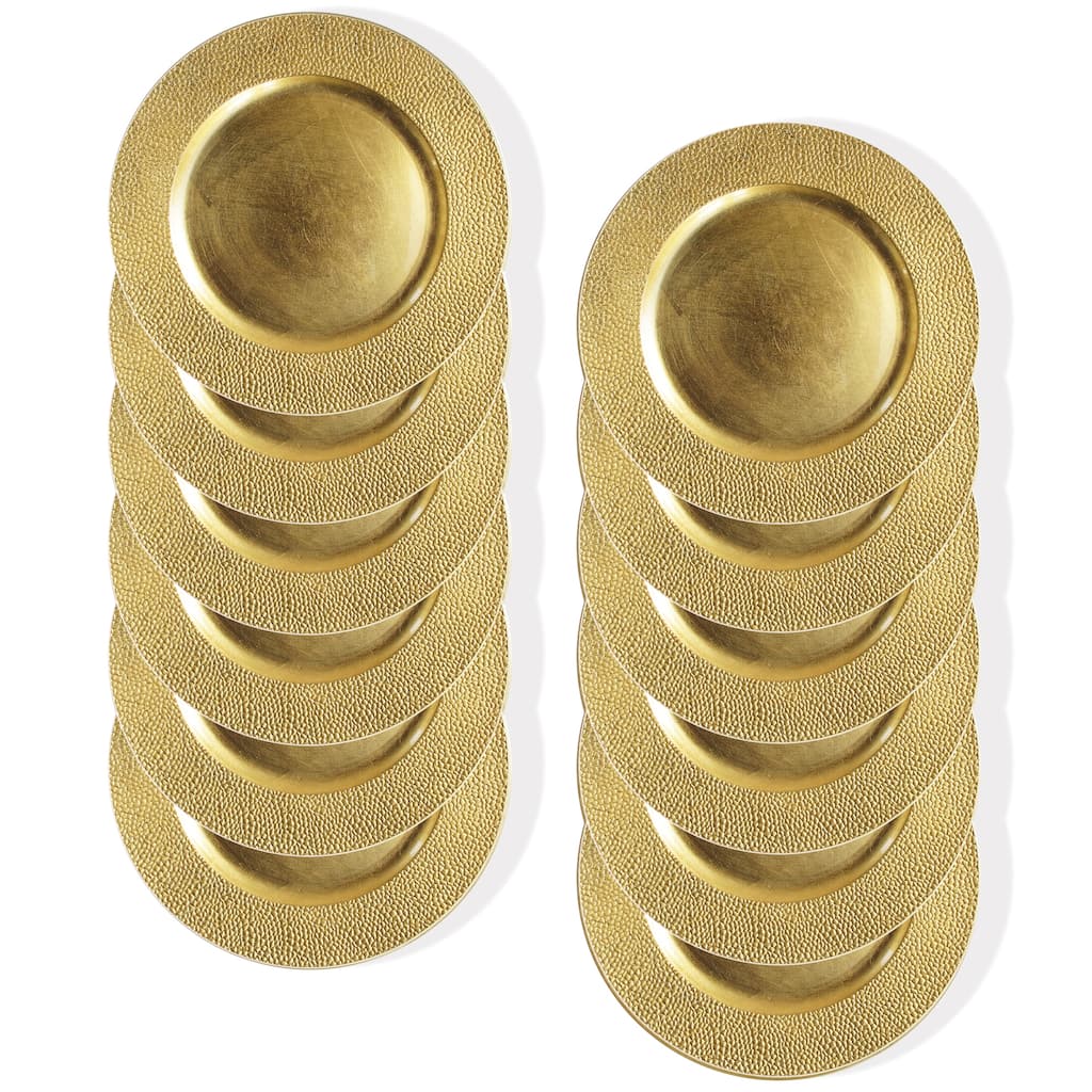 Sand Gold Charger Plate 13" Set of 12 - 13" Dia x 0.5" H