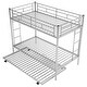 preview thumbnail 8 of 43, Twin over Twin Size Metal Bunk Bed with Trundle, Ladder and Fence for Bedroom