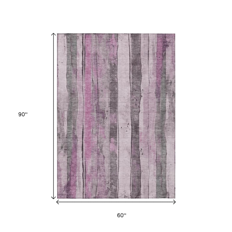 HomeRoots Striped Transitional Rectangle Outdoor Rug
