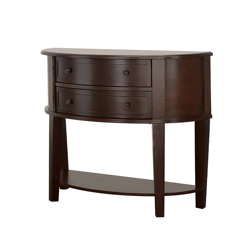 Cappuccino Demilune Shape Console Table