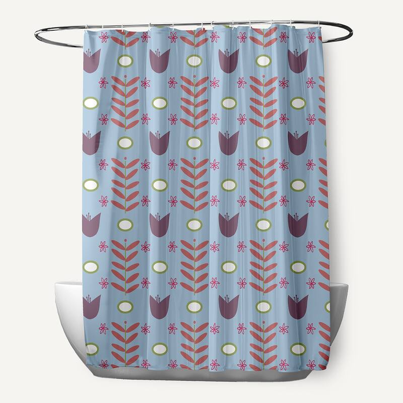 Spring Garden Shower Curtain - Lighter than Air Blue