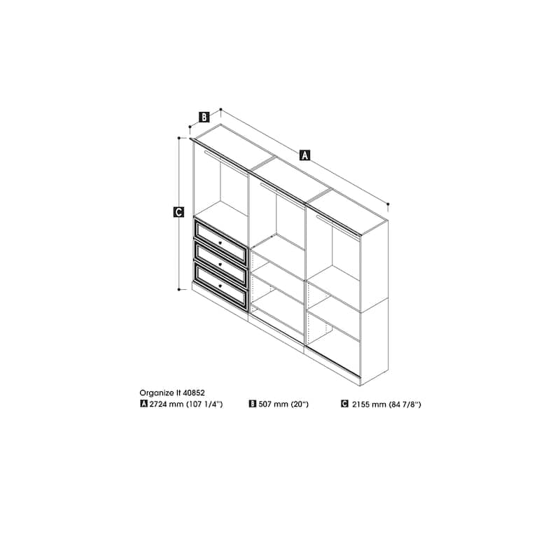 Pur 108W Closet Organizer System and Wardrobe by Bestar