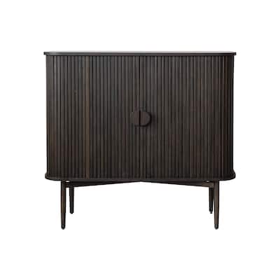 Reclaimed Wood and Oak Wood Cabinet with Accordion Doors - 15.8"L x 43.3"W x 39.4"H