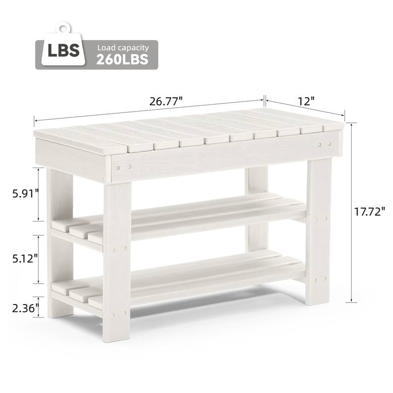 HDPE Outdoor Storage Bench Entryway Shoe Rack Patio Bench