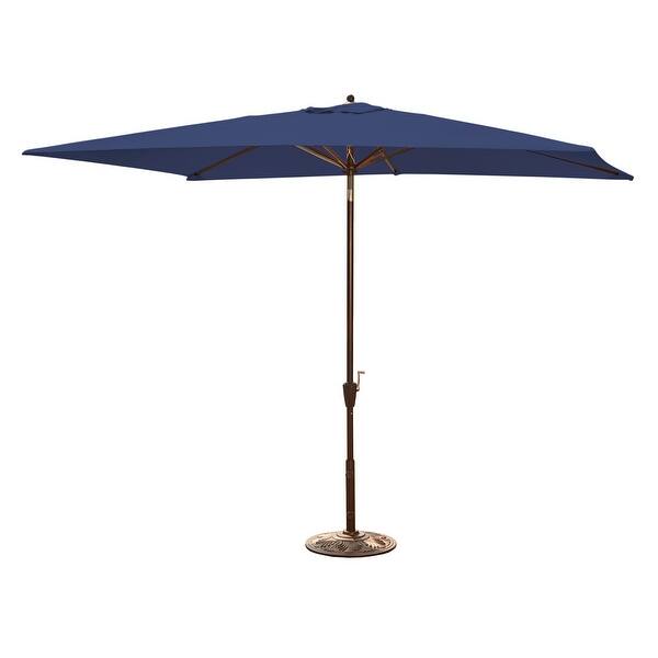 Shop Adriatic 6 5 Ft X 10 Ft Rectangular Market Umbrella In Navy Blue Olefin Base Not Included Overstock 31723662