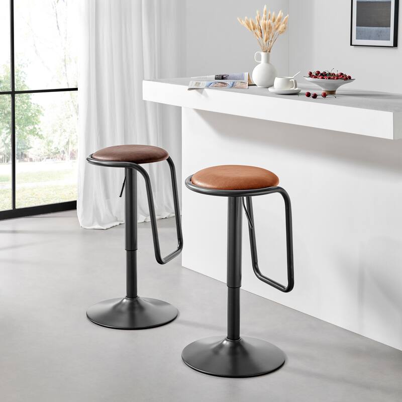NPD Furniture Elijah PU Gaslift Bar Stool (Set of 2)