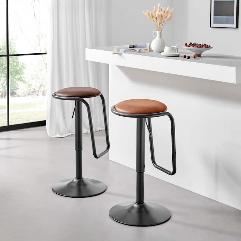 NPD Furniture Elijah PU Gaslift Bar Stool (Set of 2)