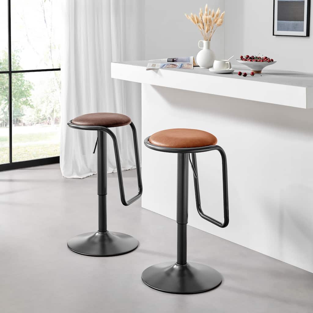 NPD Furniture Elijah PU Gaslift Bar Stool (Set of 2)