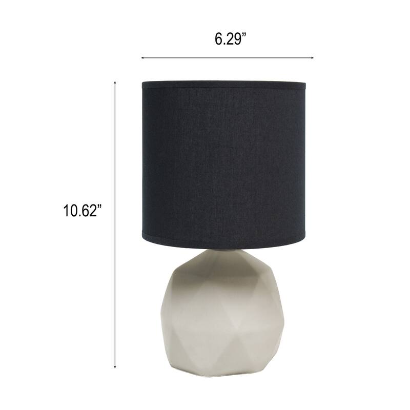 Geometric Concrete Table Lamp with Drum Shade - 10.5" - Black