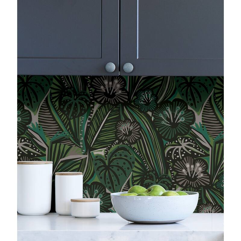 Pip & Lo Greens LotusLand Peel & Stick Wallpaper