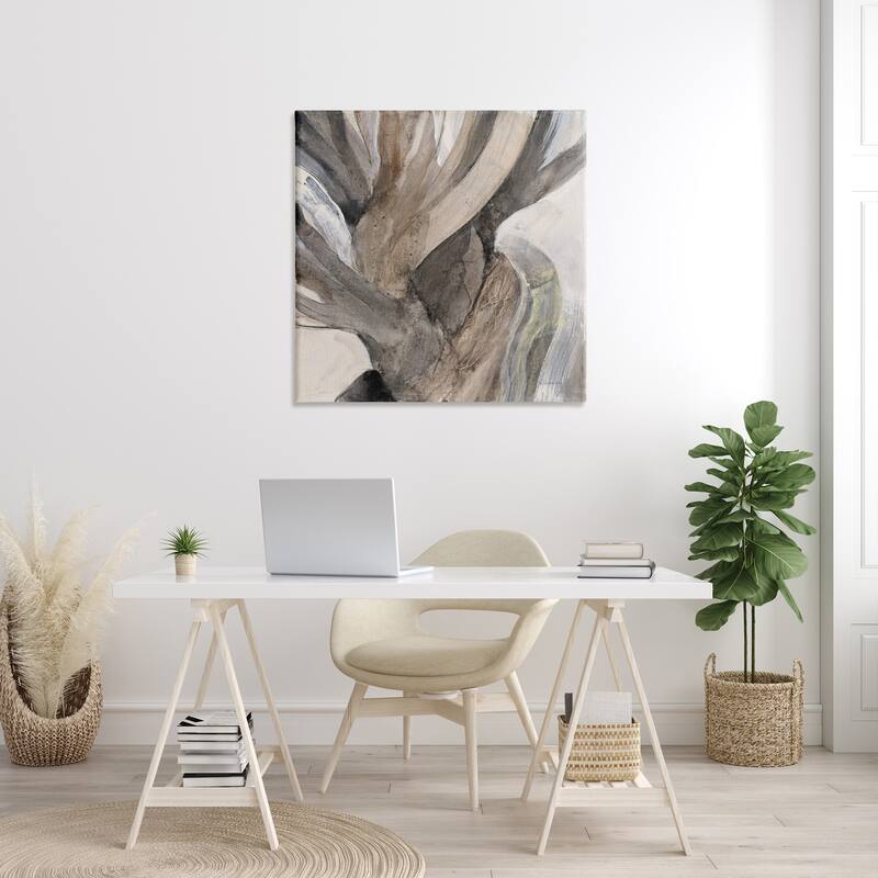 Stupell Twisted Driftwood Abstract Tree Bark Brown Neutral Canvas Wall Art