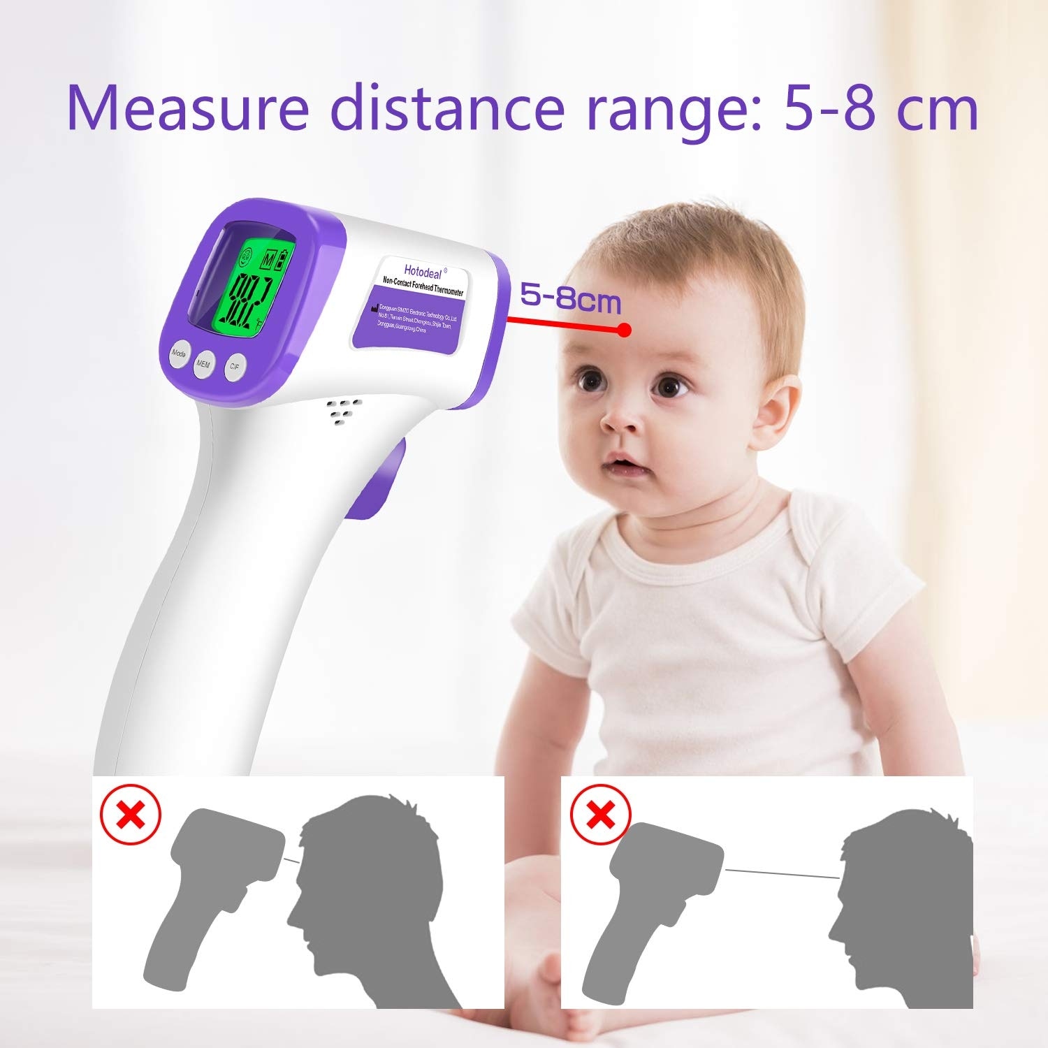 Non Contact Forehead Thermometer for Adults Kids Baby Infrared Forehead Thermometer Accurate Instant Readings No Touch