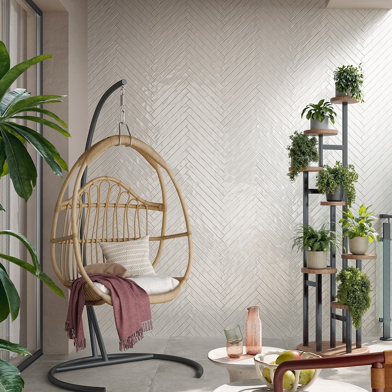 Aria 2x18 Glossy Porcelain Subway Tile - Floor, Wall, Backsplash - 2 x 18 Sample - Bianco