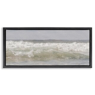 Stupell Panoramic Breaking Waves Framed Floater Canvas Wall Art Design ...