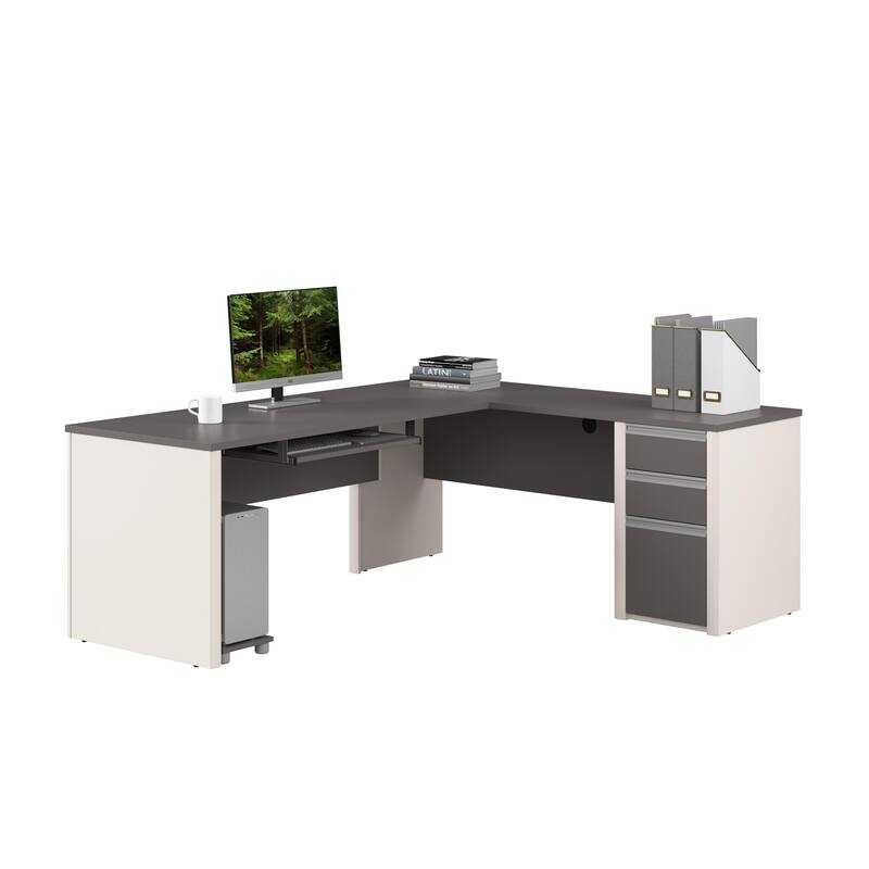 Bestar Connexion 72W L Shaped Desk with Storage Drawers