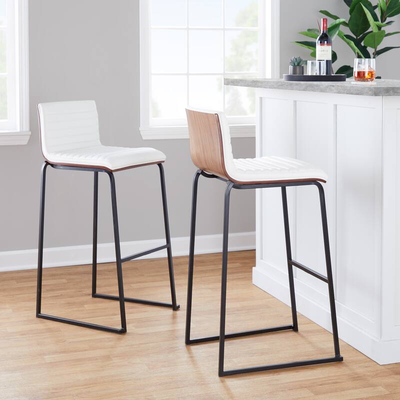 Silver Orchid Magda 30" Fixed-Height Upholstered Bar Stool (Set of 2)