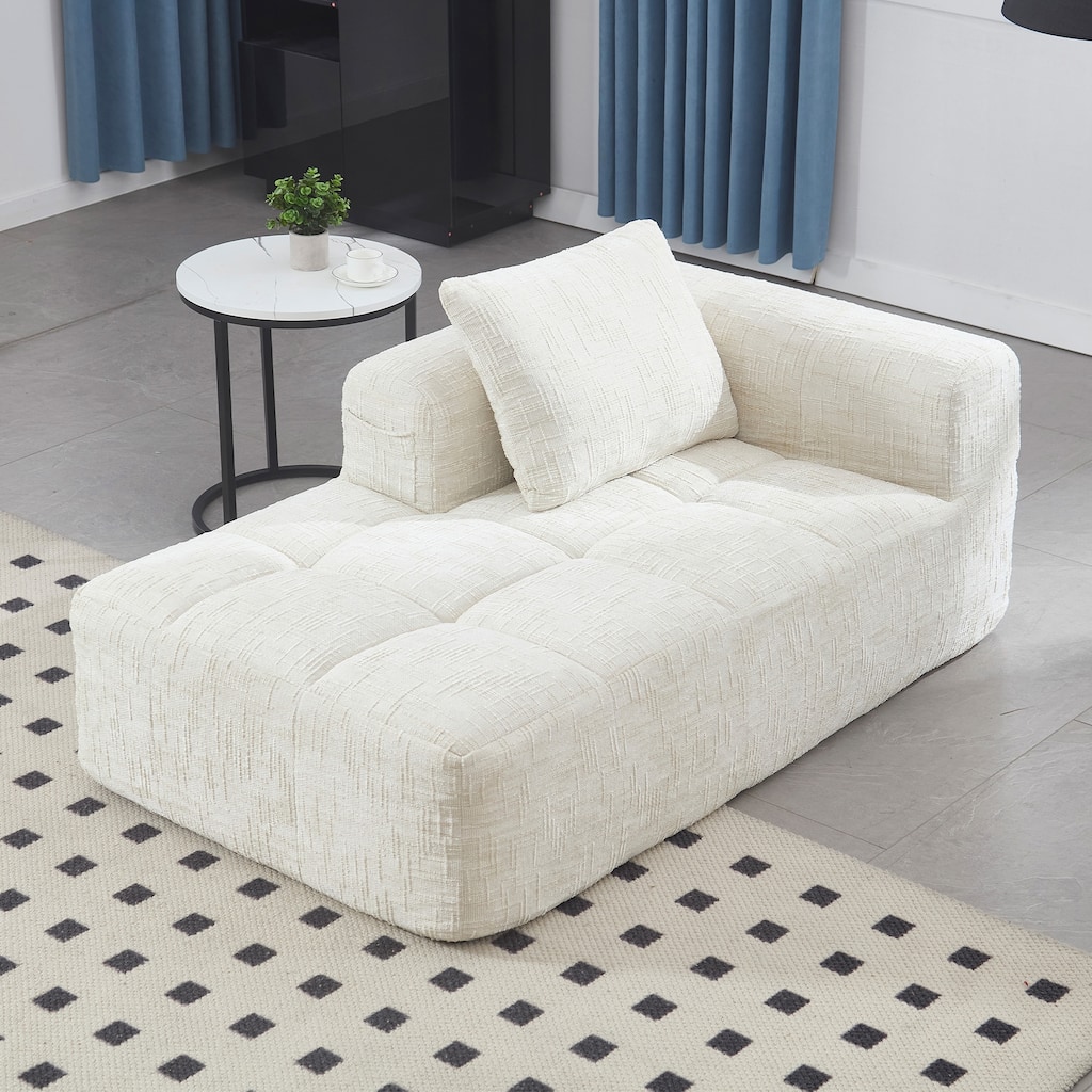 Chenille Loveseat Sofa, Minimalist Modular Sleeper for Living Room