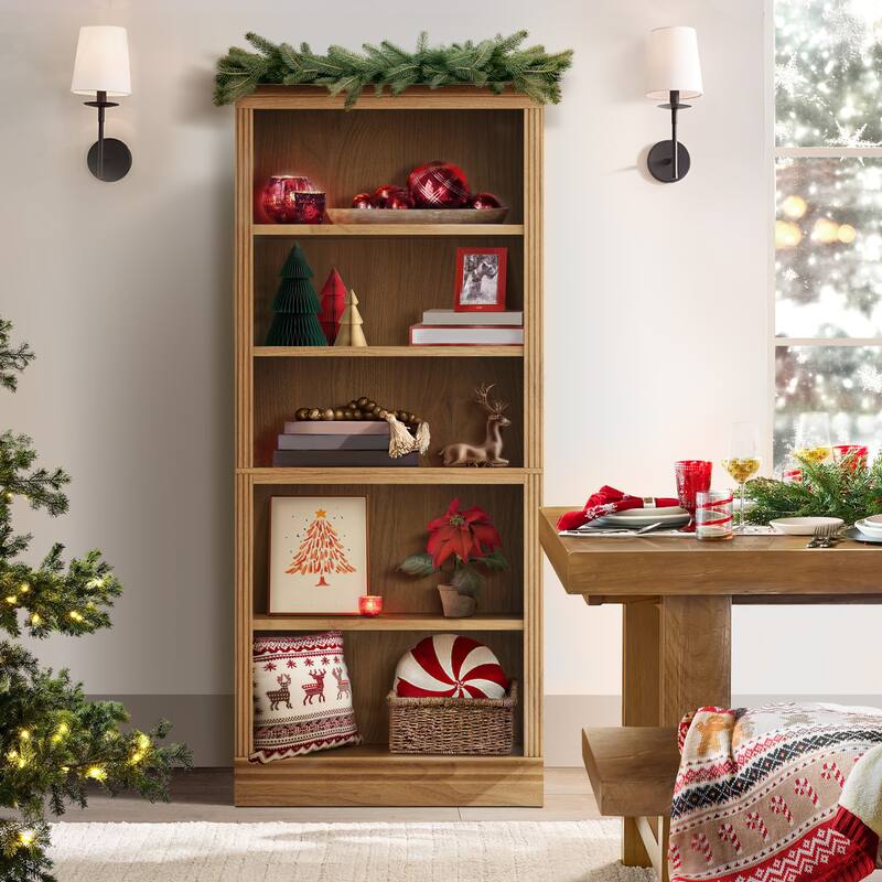 Halston 72.5" Tall Modular Bookcases Bookshelves 5-Tier Display Shelves Organizer and Storage