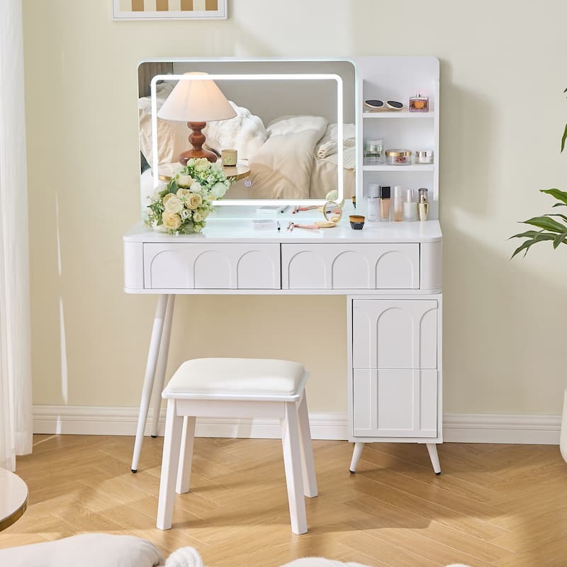 Modern Makeup Vanity Desk with LED Lights