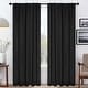 preview thumbnail 183 of 198, Superior Solid Machine Washable Room Darkening Curtains with Back Tabs, Set of 2 42" x 108" - Black