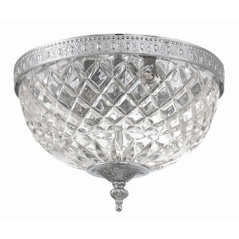 Crystorama 2 Light Crystal Flush Mount - 10"W x 8"H x 10"D