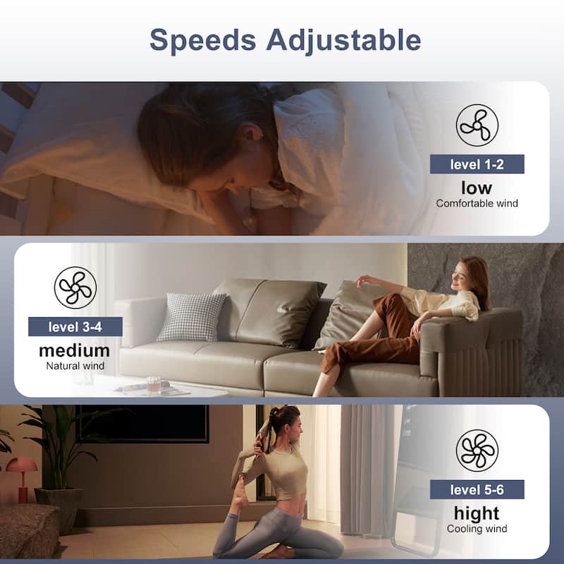 Low Profile Ceiling Fan with Light: 20-16 Inch, App Remote Control, Dimmable 3 CCT LED, 6 Wind Speeds, Ultra Quiet