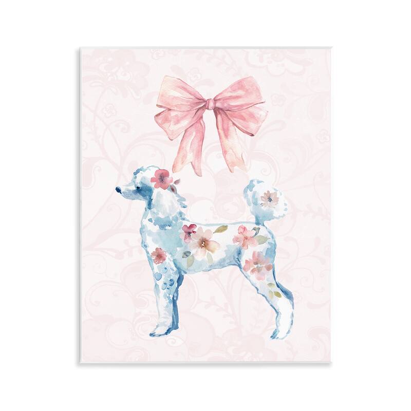 Stupell Pastel Floral Dog Wall Plaque Art Design By Carol Robinson - 11 x 14