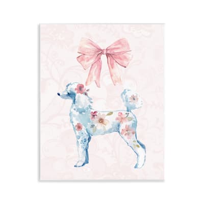 Stupell Pastel Floral Dog Wall Plaque Art Design By Carol Robinson