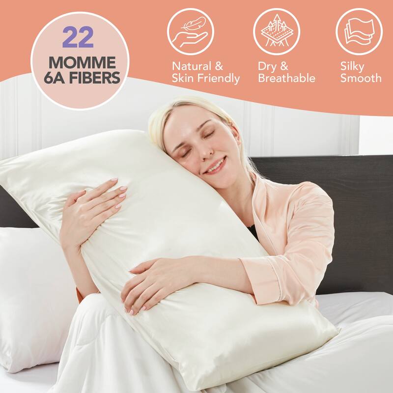 Deconovo 100% Pure Mulberry Silk Pillowcase With 22 Momme 6A High Grade Fibers