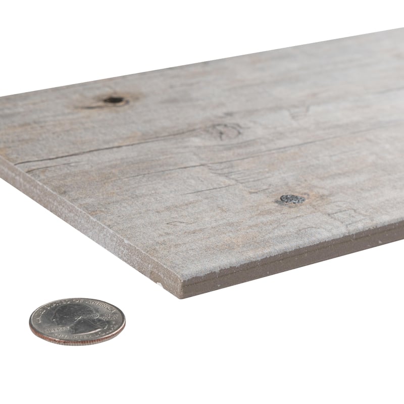 Merola Tile Bois Ceniza 6" x 35-3/8" Porcelain Floor and Wall Tile