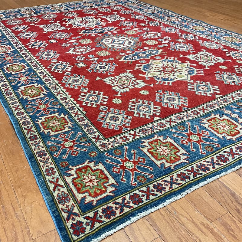HERAT ORIENTAL Handmade Kazak Wool Rug - 6'4" x 9'