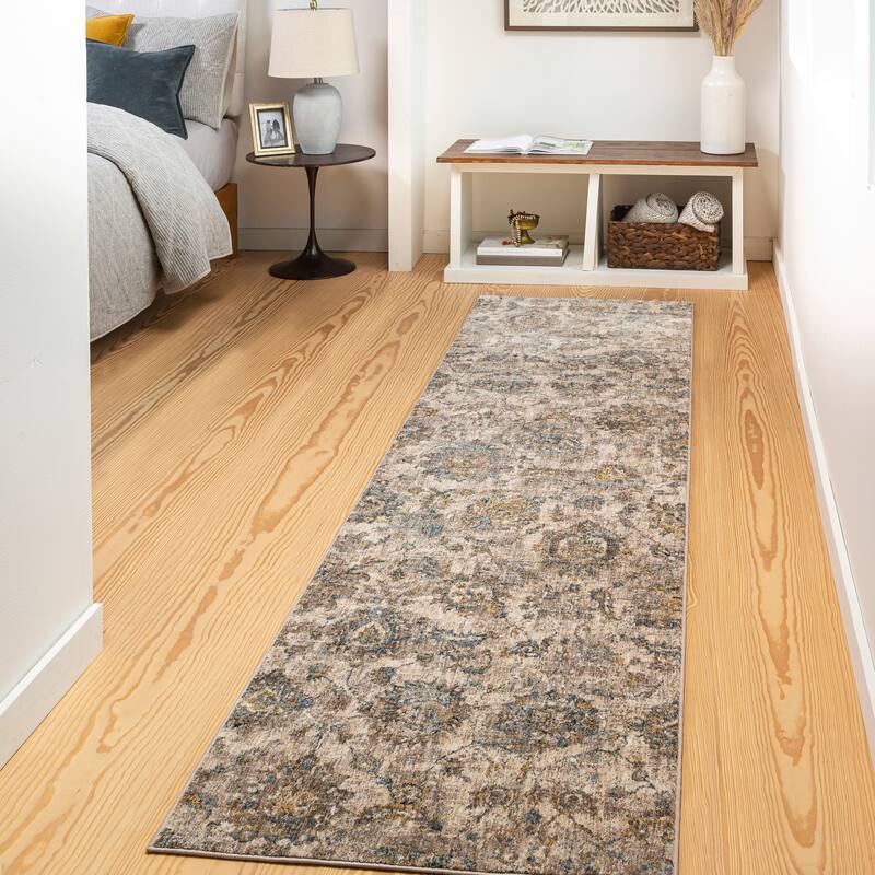 Livabliss Boudine Traditional Area Rug - Beige - 2' 7" x 7' 3"
