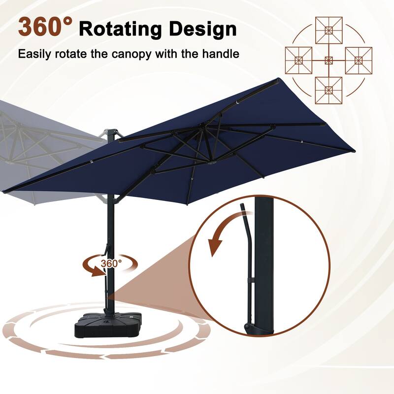 13-Ft Aluminum Dual-Roof Cantilever Umbrella