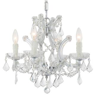 Maria Theresa Clear Italian Crystal/ Chrome 4-light Mini Chandelier - 16.5'' W x 15'' H