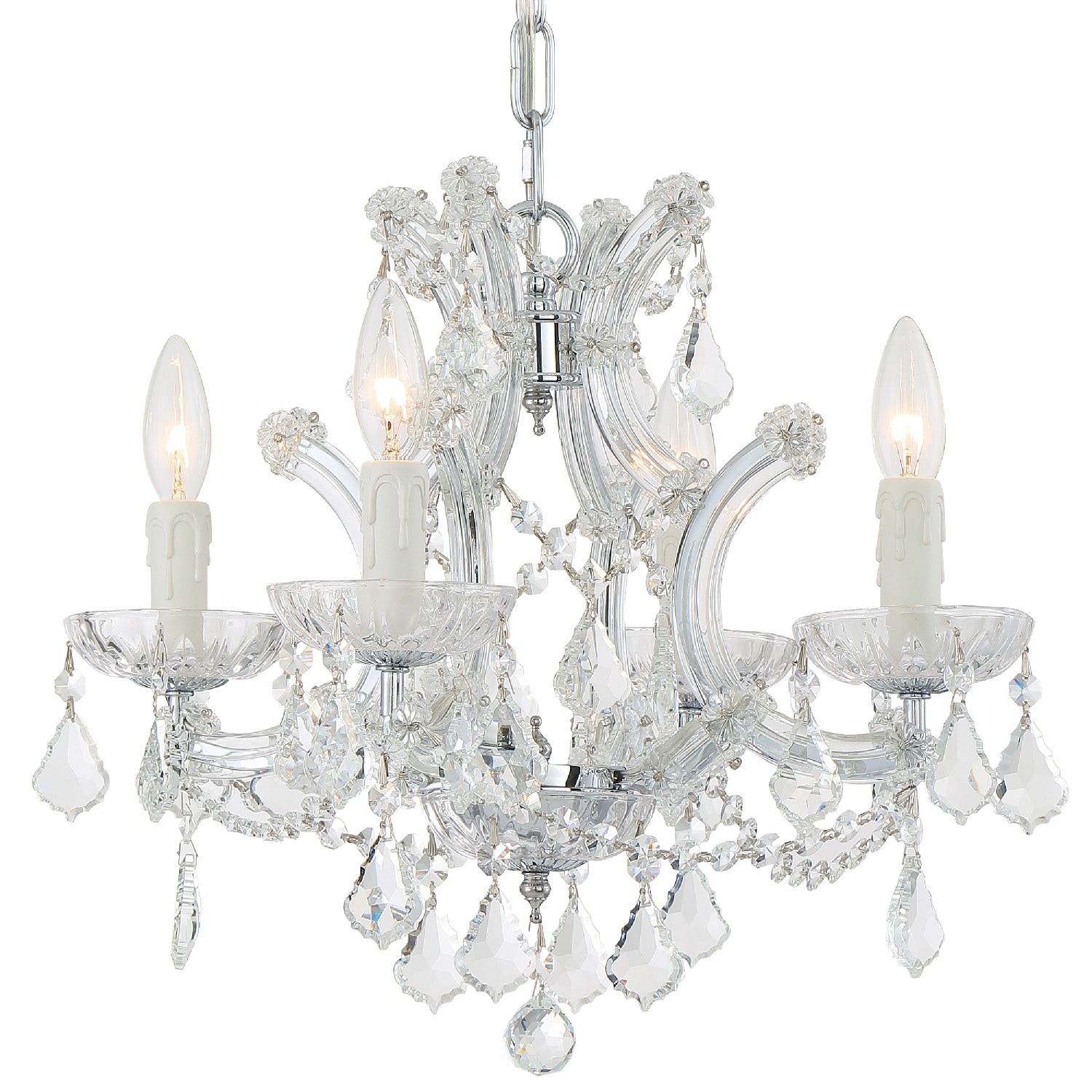 Maria Theresa 4 Light Spectra Crystal Chrome Mini Chandelier - 16.5'' W x 15'' H