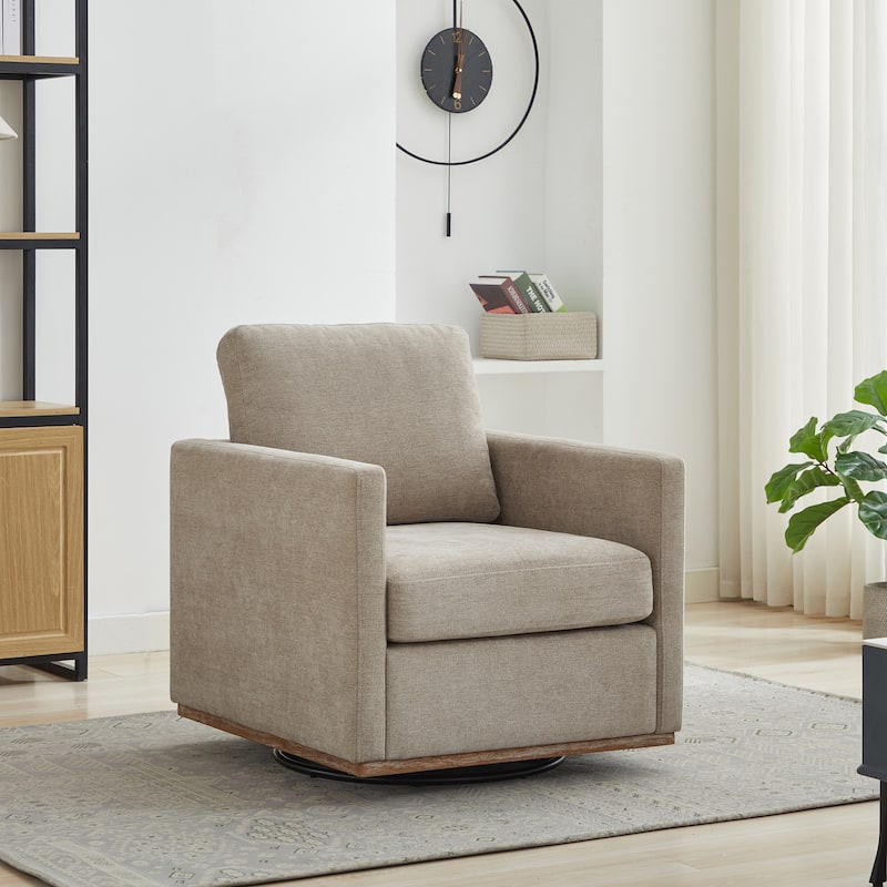 30.7"W Square Upholstered Swivel Accent Chair for Living Room