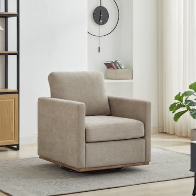 30.7"W Square Upholstered Swivel Accent Chair for Living Room