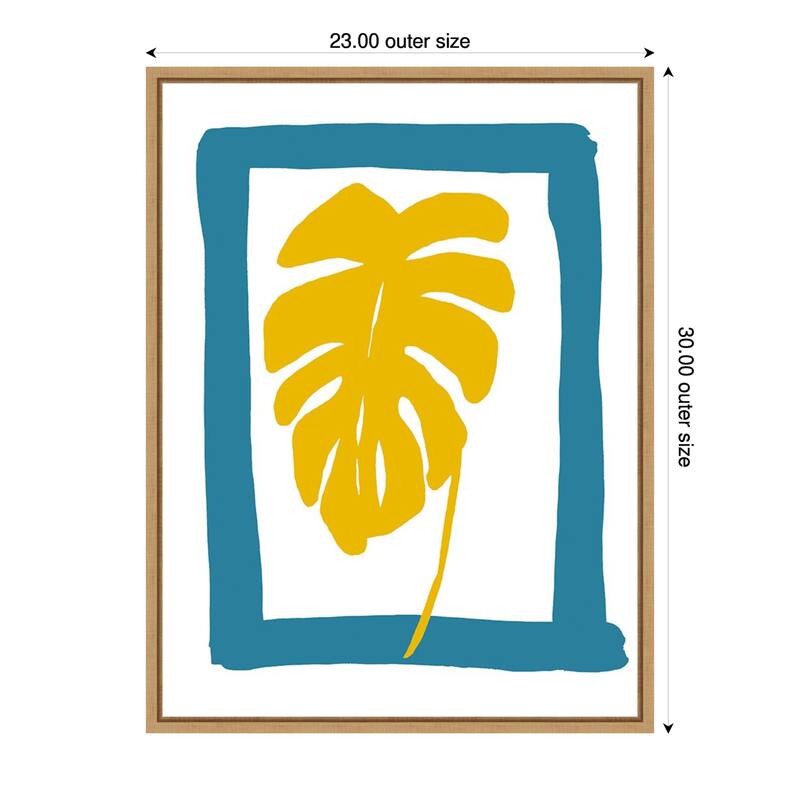 The New Oasis 4 by Bronwyn Baker Framed Canvas Wall Art Print - Sylvie Natural - 23 x 30 in