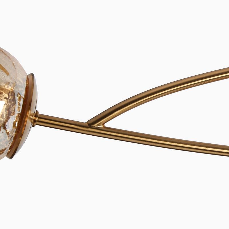 Modern Gold LED 5-Light Linear Art Glass Chandelier Kitchen Island Light - W45" x H71.2" Max