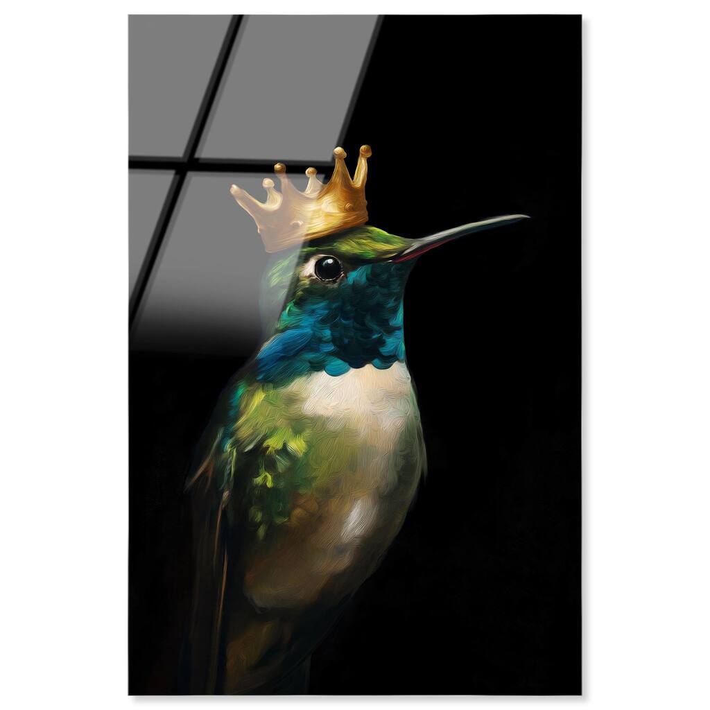 Crowned Azure Bird II Acrylic by Art Remedy, Ready to Hang
