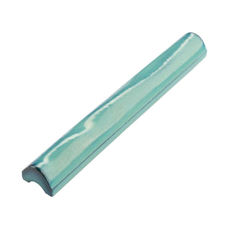 Merola Tile Antic Special Torelo Lava Verde 3/4" x 6" Ceramic Wall Trim - (1 Tile)