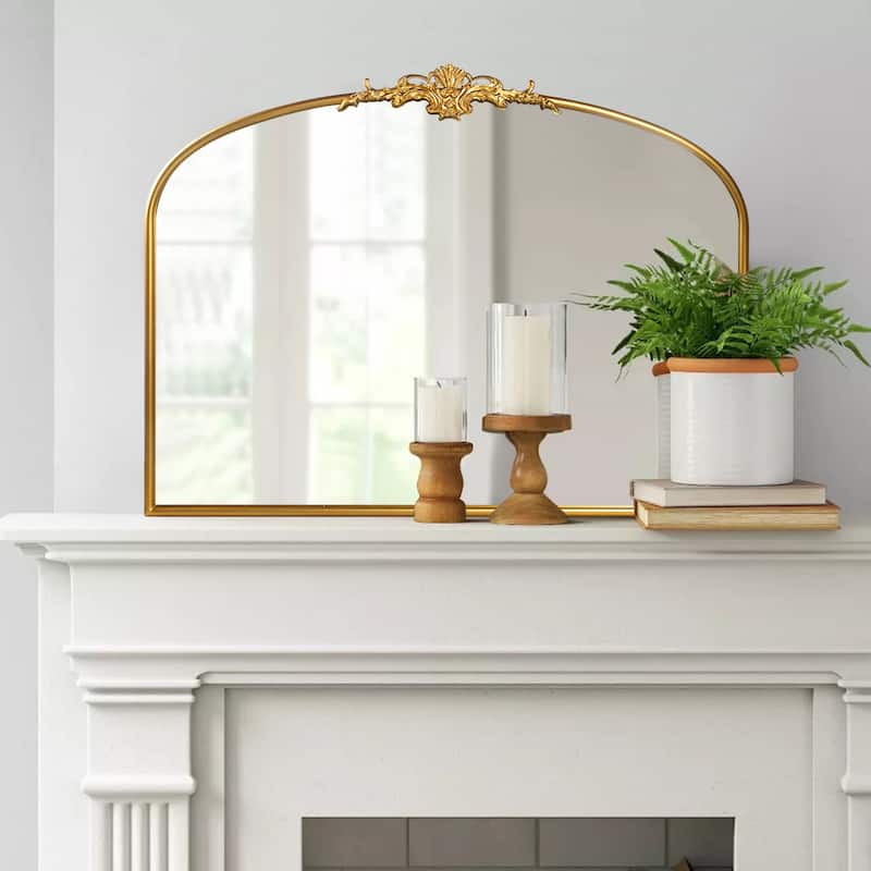 Vintage Carved Arched Mirror Baroque Mirror